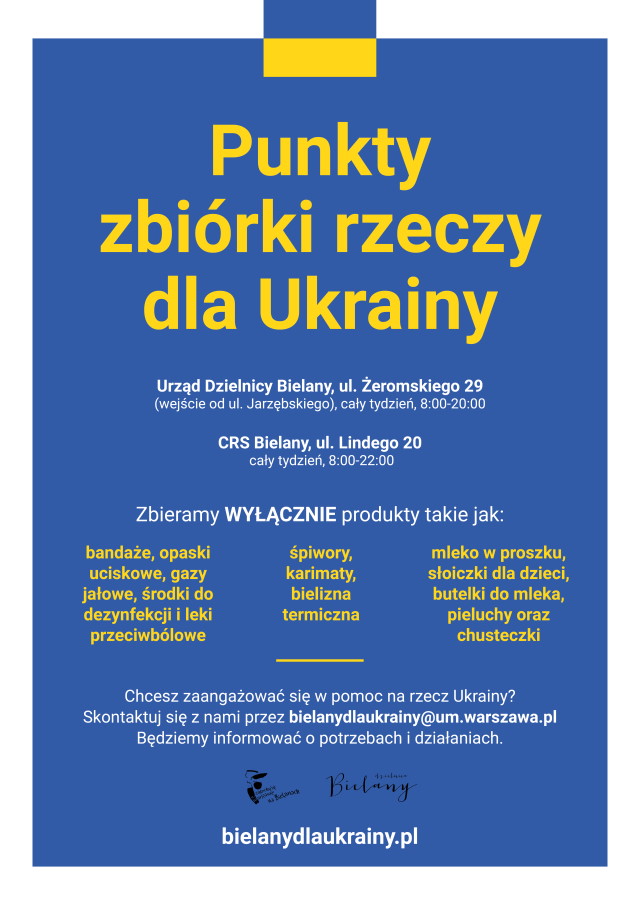 Plakat Bielany dla Ukrainy